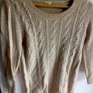Cream wool cable knit J Crew sweater